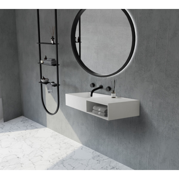 Тумба-раковина подвесная Abber Stein 200x800x400 белая матовая (AS2649-0.8)