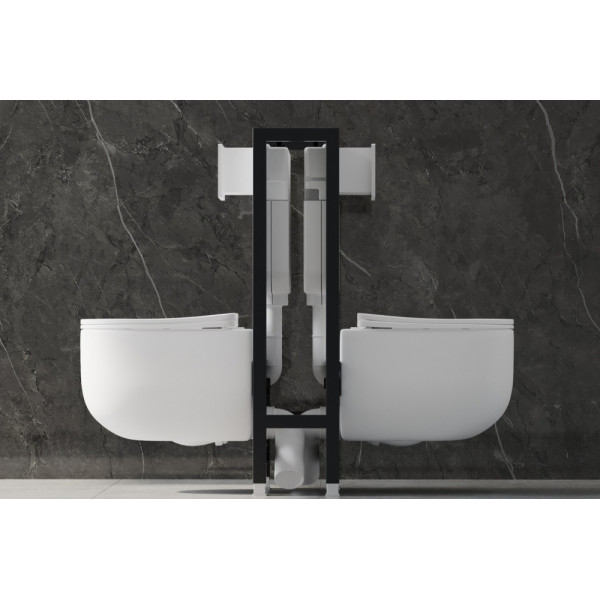 Инсталляция двойная самонесущая Abber для двух подвесных унитазов (AC0106)