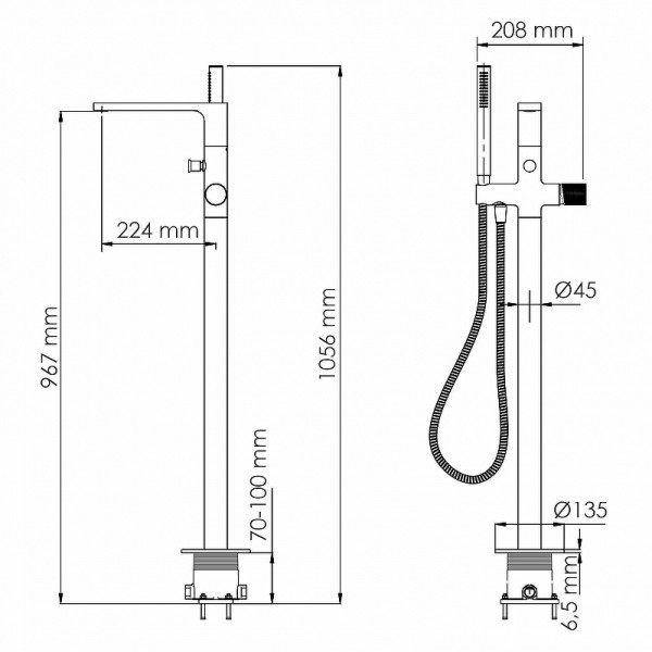 Смеситель напольный WasserKRAFT Schunter золотой (8221)