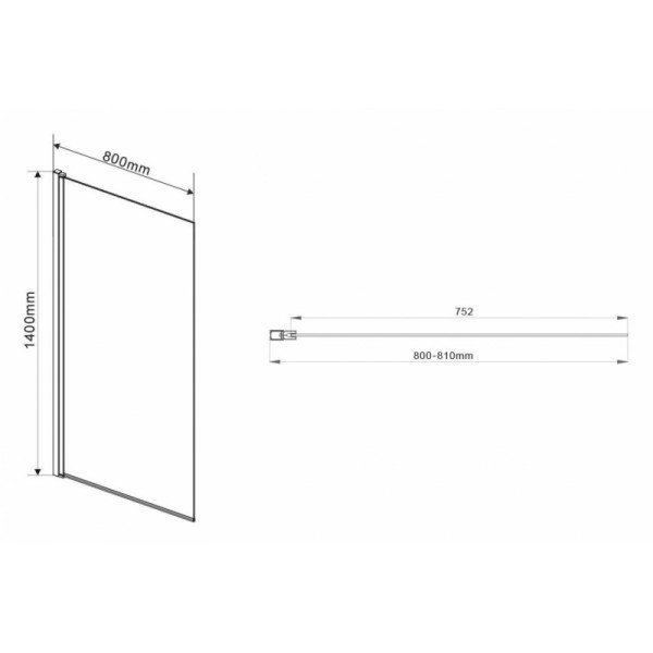 Душевая шторка для ванны Vincea 800х1400 стекло тонированное, профиль черный (VSB-11800CGB) Душевая шторка для ванны Vincea 800х1400 стекло тонированное, профиль черный (VSB-11800CGB)
