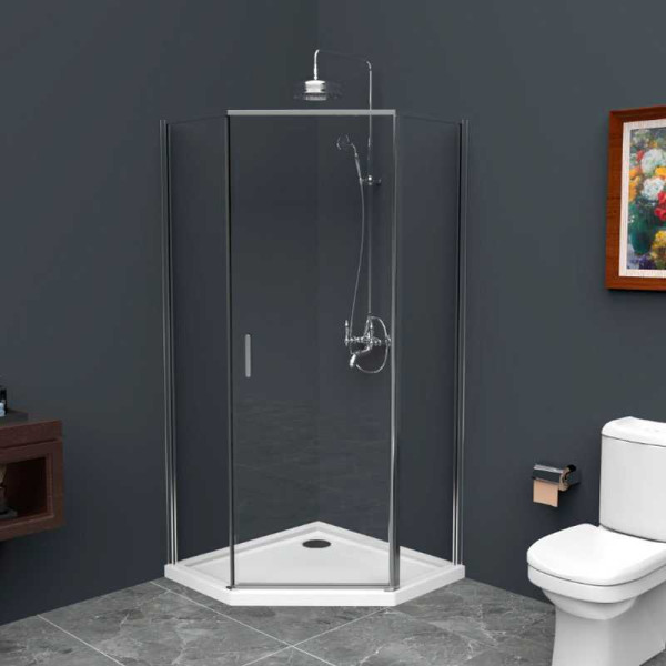 Душевой уголок BelBagno UNO-195 80x80 стекло прозрачное, профиль хром (UNO-195-P-1-80-C-Cr)