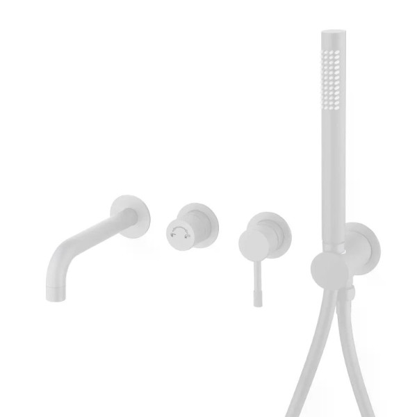 Смеситель для ванны и душа Boheme Uno MW (белый) (464-3-MW)