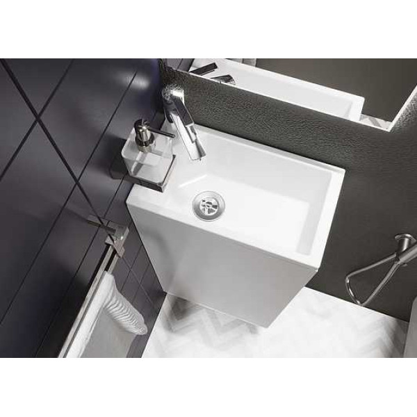 Тумба напольная 1Marka Laura 390*220*850 с раковиной, белый (У85928)