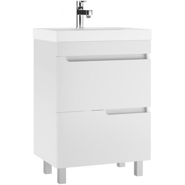 Тумба напольная Bazis 60 Веста с двумя ящиками В2 Айсберг Домино (DV5911T)