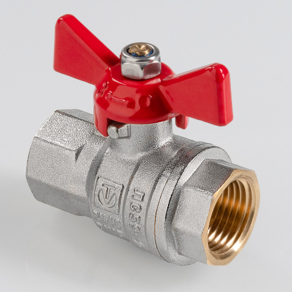 Кран 3/4" ВВ шаровый Valtec ГОСТ (красная бабочка) VT.417.N.05