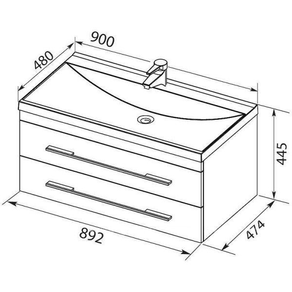 Тумба подвесная Aquanet Верона 90 New белый матовый (272424)