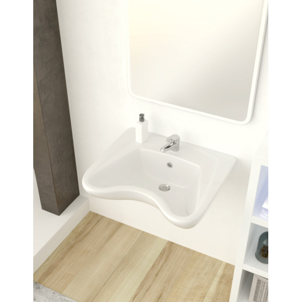 Раковина подвесная хирургическая Керамин 55 55x55x25 с креплением белая (CS00077222)