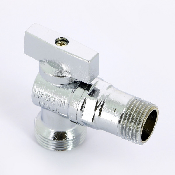 Кран угловой 1/2"х3/4" НН шаровый Uni-Fitt (хром. латунь, рукоятка алюминий) 181C2301 Кран угловой 1/2"х3/4" НН шаровый Uni-Fitt (хром. латунь, рукоятка алюминий) 181C2301