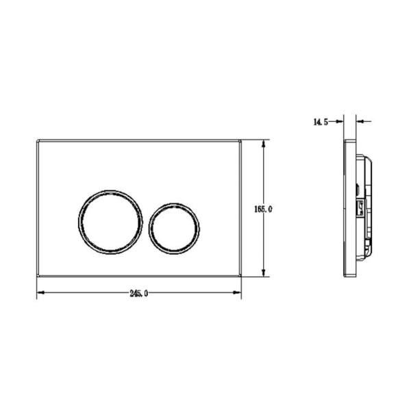 Инсталляция для подвесного унитаза РЕХАУ NovaFlow с клавишей смыва Nova ORB 001 с круглыми клавишами, пластик, черный, матовый (19101071001)