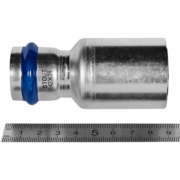 Муфта 42х28 однораструбная Stout SSS-2020 НПр-ВПр (нерж.ст., пресс) SSS-2020-004228 Муфта 42х28 однораструбная Stout SSS-2020 НПр-ВПр (нерж.ст., пресс) SSS-2020-004228