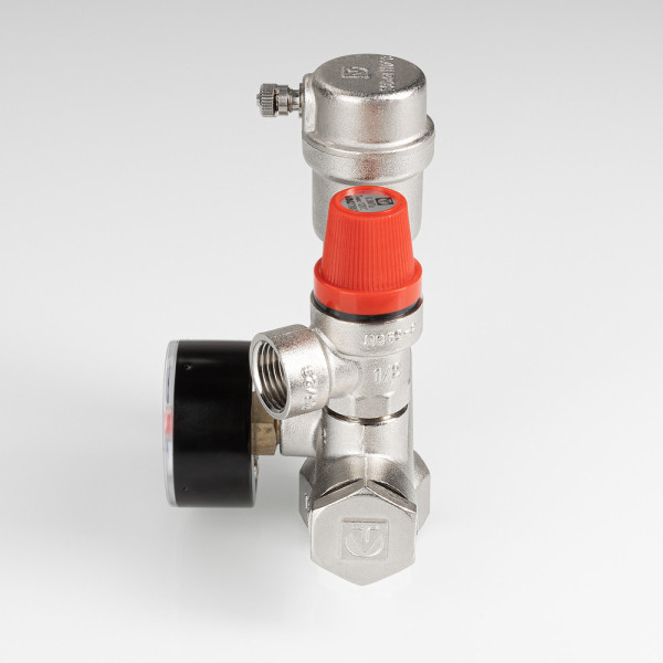 Группа безопасности для котла 1", 0-4 бар (латунь никелированная) Valtec (VT.460.0.3) Группа безопасности для котла 1", 0-4 бар (латунь никелированная) Valtec (VT.460.0.3)
