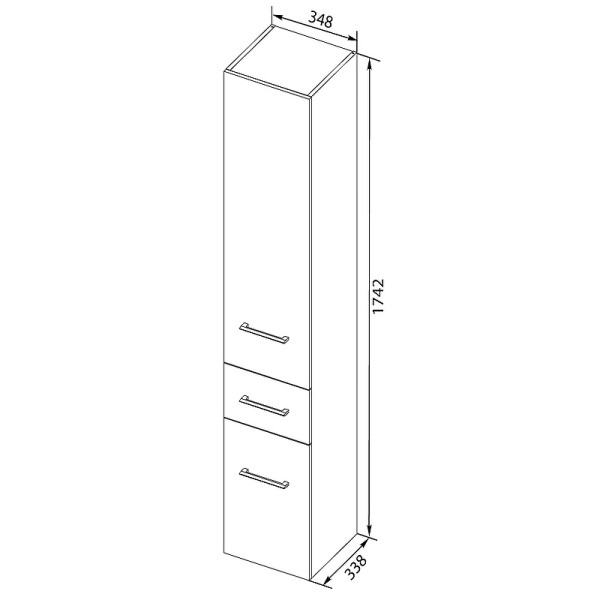 Пенал подвесной Aquanet Порто 34,8x33,8x174,2 белый (00201374)