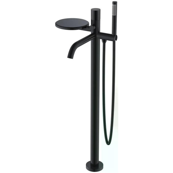 Смеситель напольный Boheme Stick черный с душевым комплектом (129-BB.2)