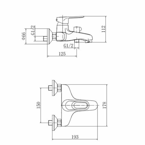 Смеситель для ванны и душа Fashun с душевым комплектом хром (A3204)