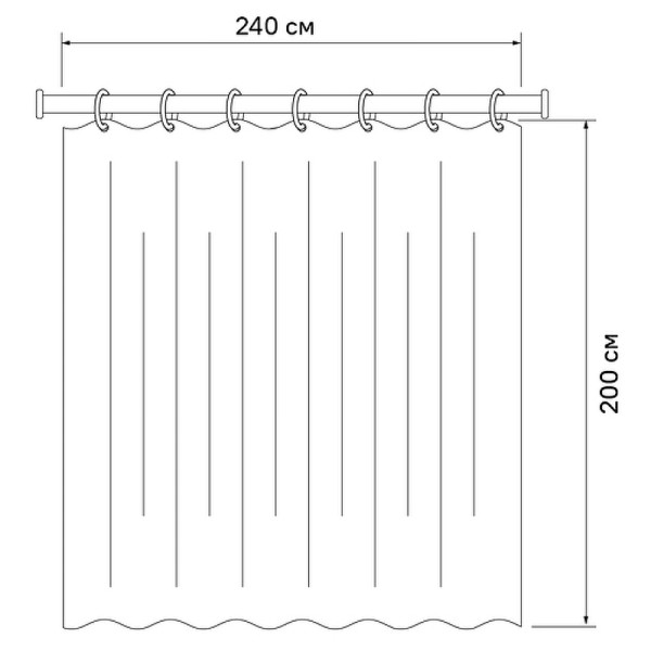 Шторка для ванн текстильная Iddis Base 240x200 серая (BL01P24i11)
