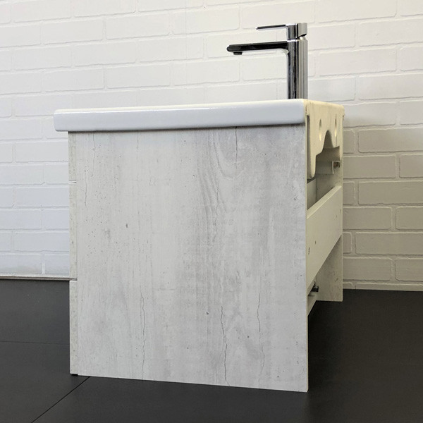 Тумба подвесная Comforty Никосия 700x500x450 дуб белый матовый с раковиной (00-00001507) Тумба подвесная Comforty Никосия 700x500x450 дуб белый матовый с раковиной (00-00001507)