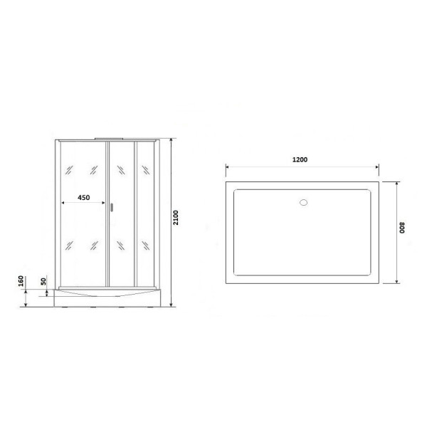 Душевая кабина Niagara Premium 1200*800*2100 стекло прозрачное, профиль хром (NG-6012-01QR)