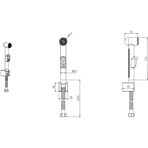 Душ гигиенический Aquatek с шлангом 125 см хром (AQ2050CR)