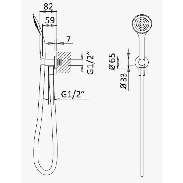 Душевой гарнитур Cezares однопозиционная (CZR-B-KD-M-SS) Душевой гарнитур Cezares однопозиционная (CZR-B-KD-M-SS)