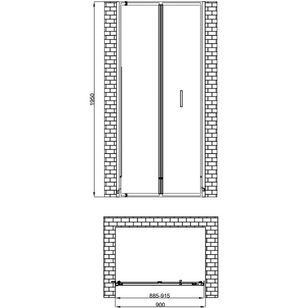 Душевая дверь Berges Legos LS-4 90x195 стекло прозрачное, профиль хром (62028)