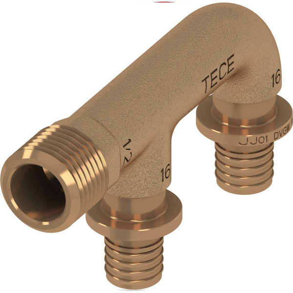 Двойное соединение TECEflex 16х1/2" НР (бронза) (708608)