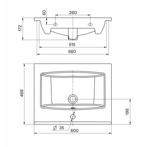 Раковина встраиваемая Santek Элина 60 (1WH501606)
