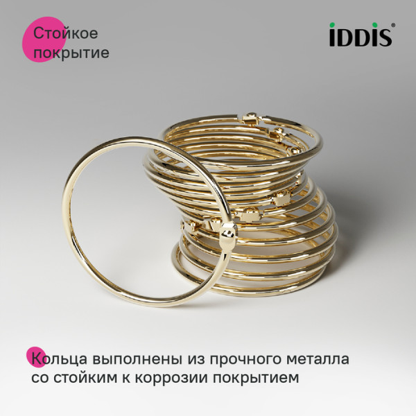 Кольцо для текстильных шторок для ванны Iddis Elegante 57 Золото матовое (RM04GLOi15) Кольцо для текстильных шторок для ванны Iddis Elegante 57 Золото матовое (RM04GLOi15)