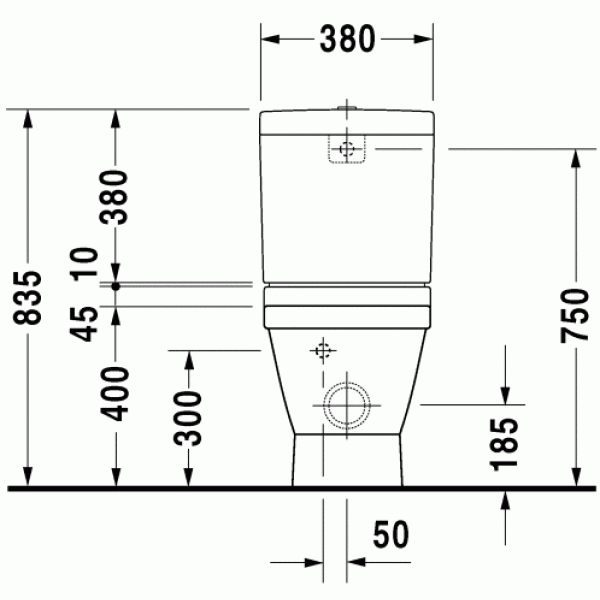 Унитаз напольный Duravit 2nd Floor 665х370х445 без бачка и сиденья (2106090000)