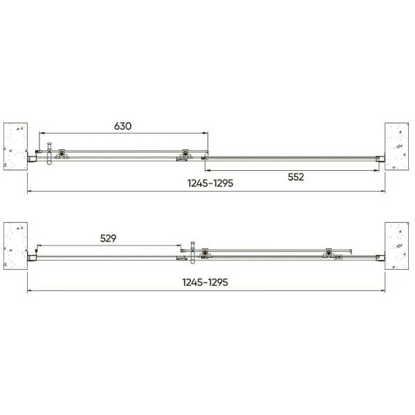 Душевая дверь Veconi VN72B 130x190 стекло прозрачное, профиль черный (VN72B-130-01-C4)