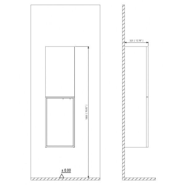 Пенал подвесной Orka Molino 400x320x1380 белый матовый (3006286) Пенал подвесной Orka Molino 400x320x1380 белый матовый (3006286)