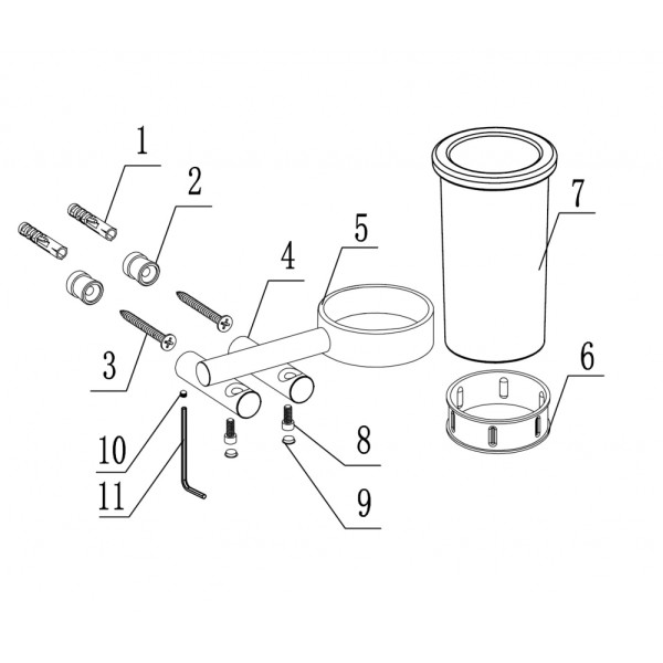 Стакан для зубных щеток с держателем Abber Osten 316 оружейная сталь брашированная (AA1860BGG)