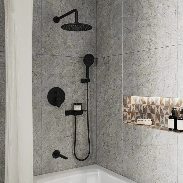 Душевая система Milardo Rora встраиваемая, черная (RORBL03M68)