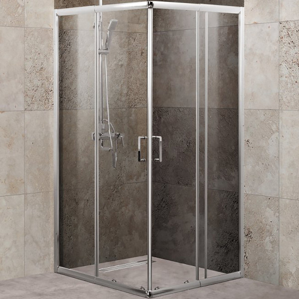Душевой уголок BelBagno Unique 75x75x190 стекло прозрачное, профиль хром (UNIQUE-A-2-75/90-C-Cr)