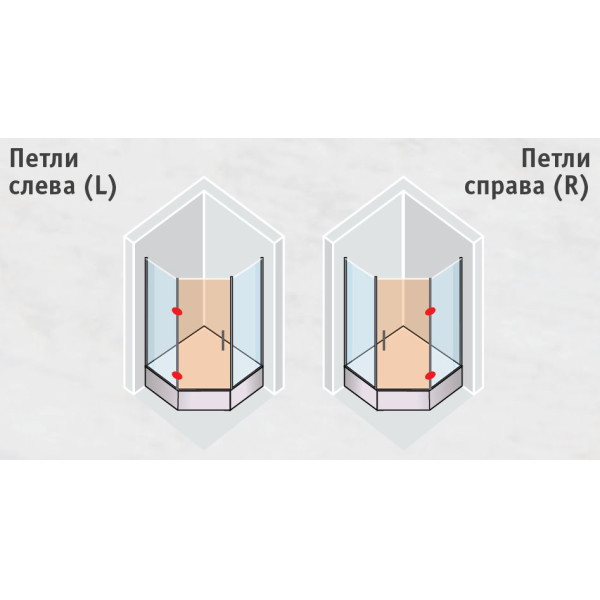 Душевой уголок Vegas Glass 90х90 AFA-Pen 90 07 R05 L/R стекло флёр-де-лис