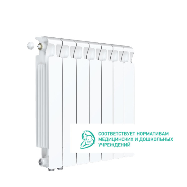 Радиатор биметаллический Rifar Monolit Ventil L 500 (7 секций, НП лев подкл. 50 мм.) (RM50007VL)