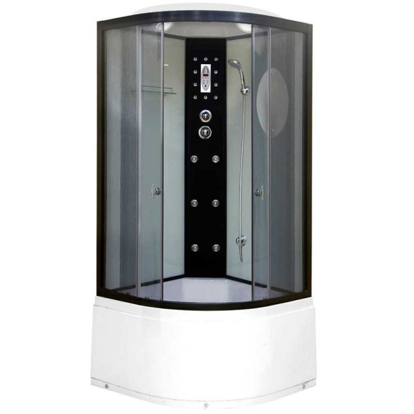 Душевая кабина Niagara с гидромассажем 900*900*2200 стекло тонированное, профиль черный (NG-1908)