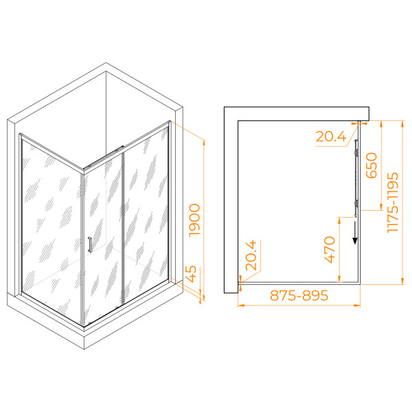 Душевой уголок RGW Passage 90x120x190 стекло прозрачное, профиль хром (410824592-11) Душевой уголок RGW Passage 90x120x190 стекло прозрачное, профиль хром (410824592-11)