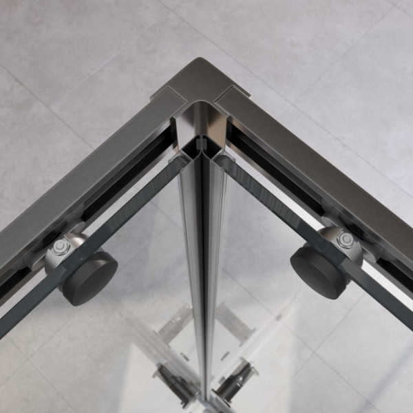 Душевой уголок Cezares Relax 304 100x100x200 стекло прозрачное, профиль оружейная сталь (RELAX-304-A-2-100-C-GM)