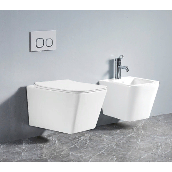 Унитаз подвесной Azario 520x360x370 белый, безободковый, сиденье микролифт (AZ-2002)