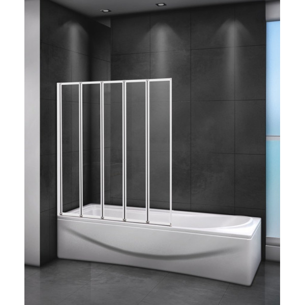 Душевая шторка для ванны Cezares Relax 120x140 R стекло матовое, профиль белый (RELAX-V-5-120/140-P-Bi-R)