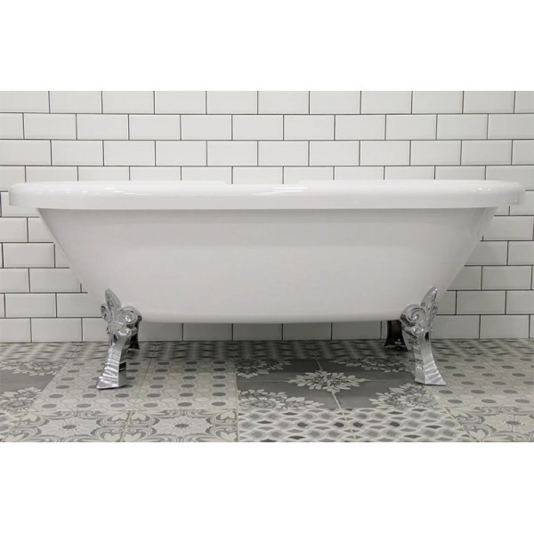 Ванна акриловая Радомир Леонесса 175*80 на ножках лилия со сливом-переливом - хром (1-01-2-0-9-138)