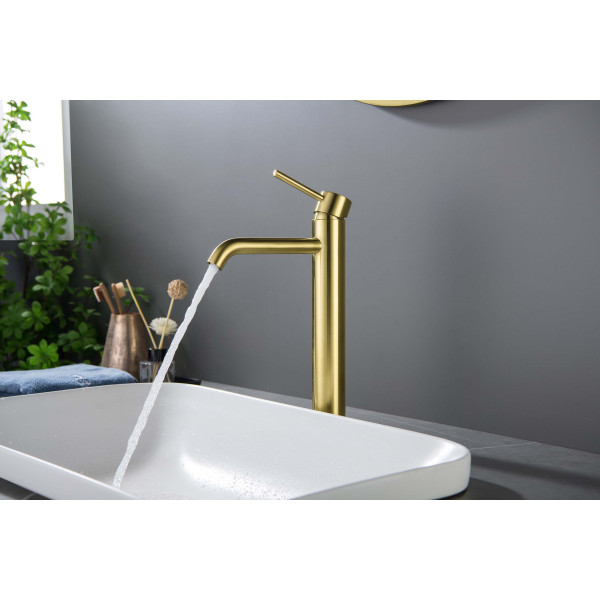 Смеситель для раковины Aquatek Европа шлифованное золото (AQ1304BG)