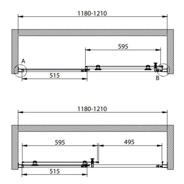 Душевая дверь Cezares Eco 120х195 стекло прозрачное, профиль черный (ECO-O-BF-1-120-C-NERO)
