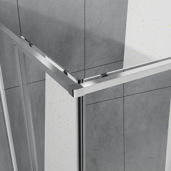 Душевой уголок Azario Shanghai 100x100x195 стекло прозрачное, профиль черный матовый (AZ-R43-10-MB-CL)