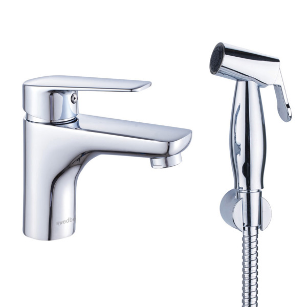 Смеситель для раковины Swedbe Mars с гигиенической лейкой хром (1760)