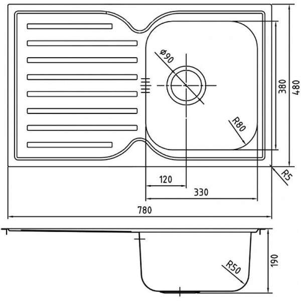 Мойка для кухни врезная Iddis Strit S 78x48 с сифоном нержавеющая сталь шелк (STR78SDi77S) Мойка для кухни врезная Iddis Strit S 78x48 с сифоном нержавеющая сталь шелк (STR78SDi77S)