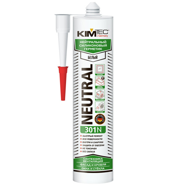 Герметик силиконовый нейтральный KIM TEC 301N 280 мл. (белый) (02-01-61)