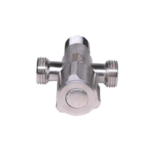 Кран проходной 1/2"х1/2"х1/2" НН Monoflex (нерж.сталь, керамический картридж) (Н02451)