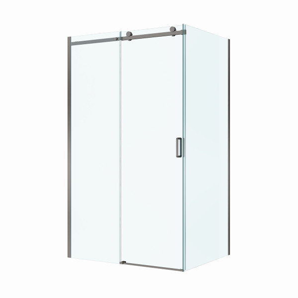 Душевой уголок BelBagno Soft Close-2 120x80x200 стекло прозрачное, профиль оружейная сталь матовая (SOFT_CLOSE-2-AH-1-120/80-C-GM)