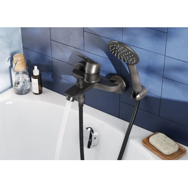 Смеситель для ванны и душа Santek Таос с душевым комплектом черный (WH5A10009N001) Смеситель для ванны и душа Santek Таос с душевым комплектом черный (WH5A10009N001)